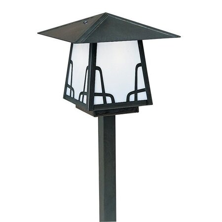 Arroyo Craftsman 8" Carmel Stem Mount Without Overlay (Empty), Slate, Frosted Glass CSP-8EF-S